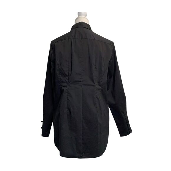 Soft Surroundings Black Button front Shirt Sz m Tunic Long Sleeve Collared - Picture 10 of 11
